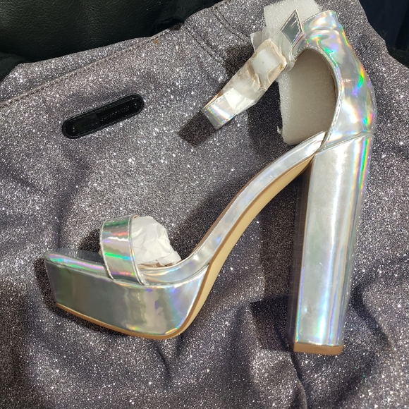 Holographic iridescent heaven platform Heels - Picture 7 of 7